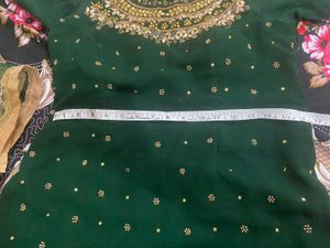 Elegant Green &amp; Gold Embroidered Pakistani Suit
