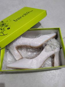 White Glitter Heels