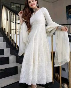 Elegant White Ethnic Gown