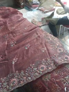 Embroidered Saree (Marginal Issue)