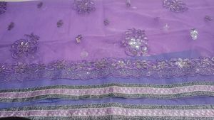 New Net Purple 💜💜 Embroidery Saree