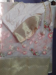 Pink Sarree With Stitched Blouse Not Used