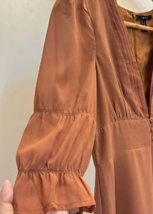Elegant Brown Midi Dress