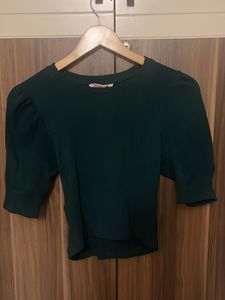 Green Puff Sleeve Top