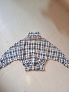 Black &amp; White Checks Shirt Top