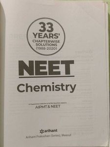 Arihant 33 Yrs Chapterwise Solution Neet Chemistry