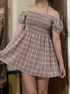 Sleeve Paid Ruffle Mini Dress