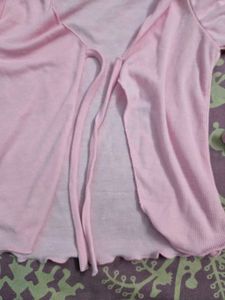 Cute Pink Tie-Front Top