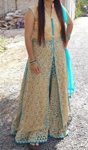 sky blue heavy lehenga