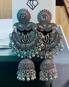 Silver Jhumka Earrings