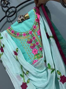 Thread Work Embroidery Suit With Beautiful Duppta
