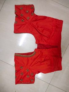 🧡Orange Maggam Blouse