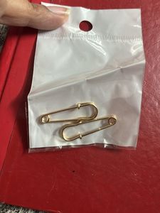 Safety Pin Earrings Golden