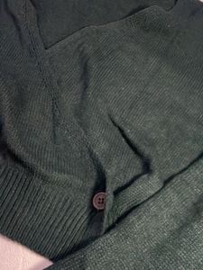 Green Cropped Cardigan