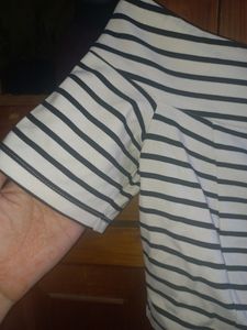 White Strip Bardot Top