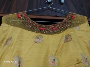 1 pics  gown yellow color 💛 😍 with dupatta
