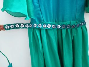 Double Colour Glass Work Gown