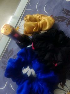 Colorful Scrunchie Set and nailpaint