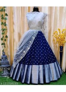 Elegant Blue & White Lehenga Choli