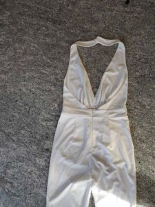 Hot Stylish N Elegant White Halter Jumpsuit