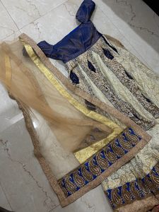 Off Shoulder Long Gown With Duppata