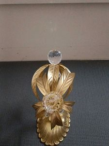 Gold Floral Crystal Accent Decor Showpiece
