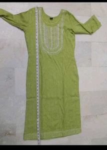 Green Embroidered Kurta Set