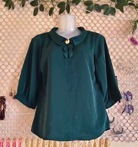 Size M/L 🎁Buy 2 Get 1 Free 🎁Green Collar Top
