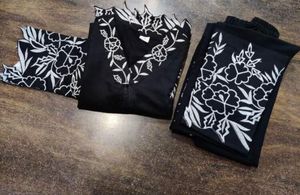 Unused Black Crop Top Set