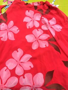 Floral Print Red Skirt