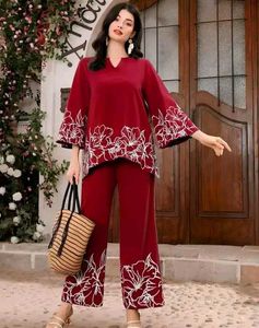 Maroon Floral Kurta Set