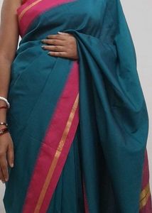 Elegant Teal &amp; Pink Saree