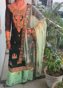 💚Elegant Partywear Embroidered Palazzo Suit💚
