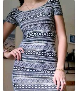 Primarks Black And White Bodycon Dress