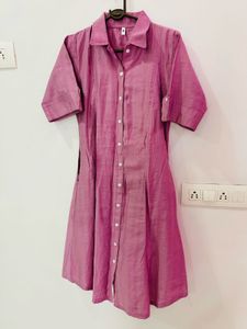 Pink Button-Down Dress