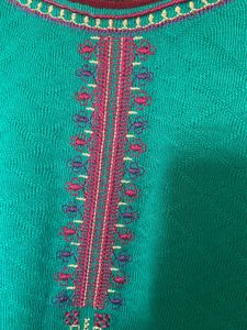 Elegant Embroidered Woollen Kurta (L)