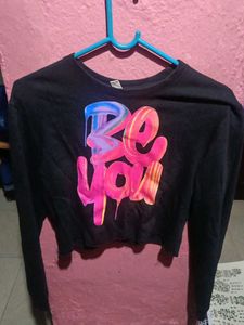 Black 'Be You' Long Sleeve Top