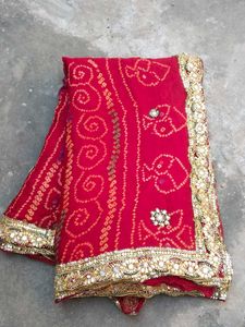 😍Ojariya Work Bandhej Saree❤️