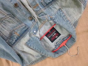 Roadster Vintage Blue Crop Denim Jacket