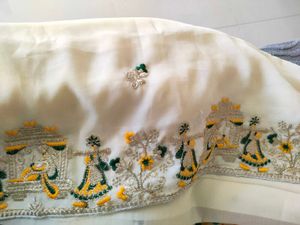 Off White Embroidery Saree