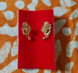 1gm Gold Polish Earring Pair