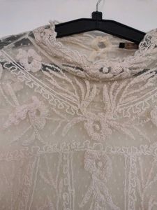 Vintage Lace High Neck Top
