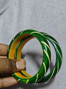 Green Wooden Bangle Set