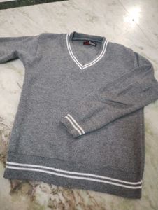 Gray V-Neck Sweater