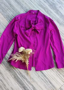 Purple Bow Blouse