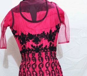 Beautiful Party Wear Net Heavy Embroidery Gown