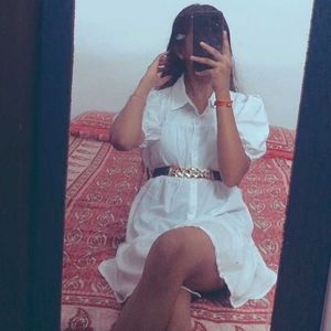 White Shirt Dress with Belt