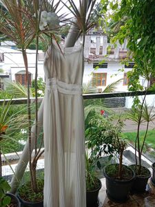 Ivory Pleated Maxi Dress