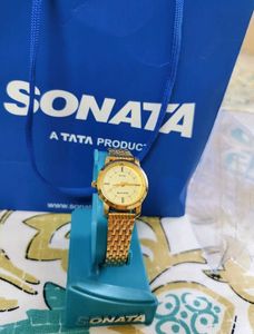 unused Sonata Gold Watch