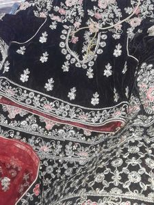 Elegant Black Velvet Lehenga